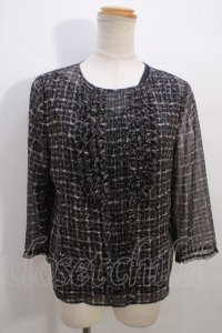INGEBORG / ツイードチェック柄ブラウス 3 黒 Y-23-12-05-046-LO-BL-SZ-ZT256