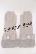 Maison de FLEUR / パールビジューリボンファーグローブ  ブラウン Y-23-12-16-043-LO-ZA-SZ-ZY