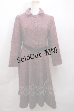 画像1: 【SALE】an another angelus / COATヘリンボーンフィットandフレアーコート F ボルドー Y-23-12-16-217-CA-CO-SZ-ZT-C032