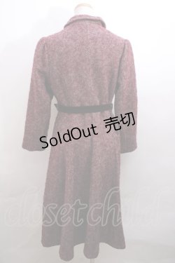 画像2: 【SALE】an another angelus / COATヘリンボーンフィットandフレアーコート F ボルドー Y-23-12-16-217-CA-CO-SZ-ZT-C032