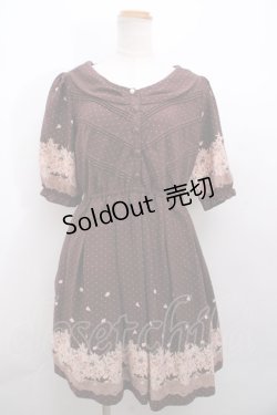 画像1: 【SALE】L'EST ROSE / ドット×ローズワンピース 2 ブラウン Y-23-12-17-137-LO-OP-SZ-ZT351