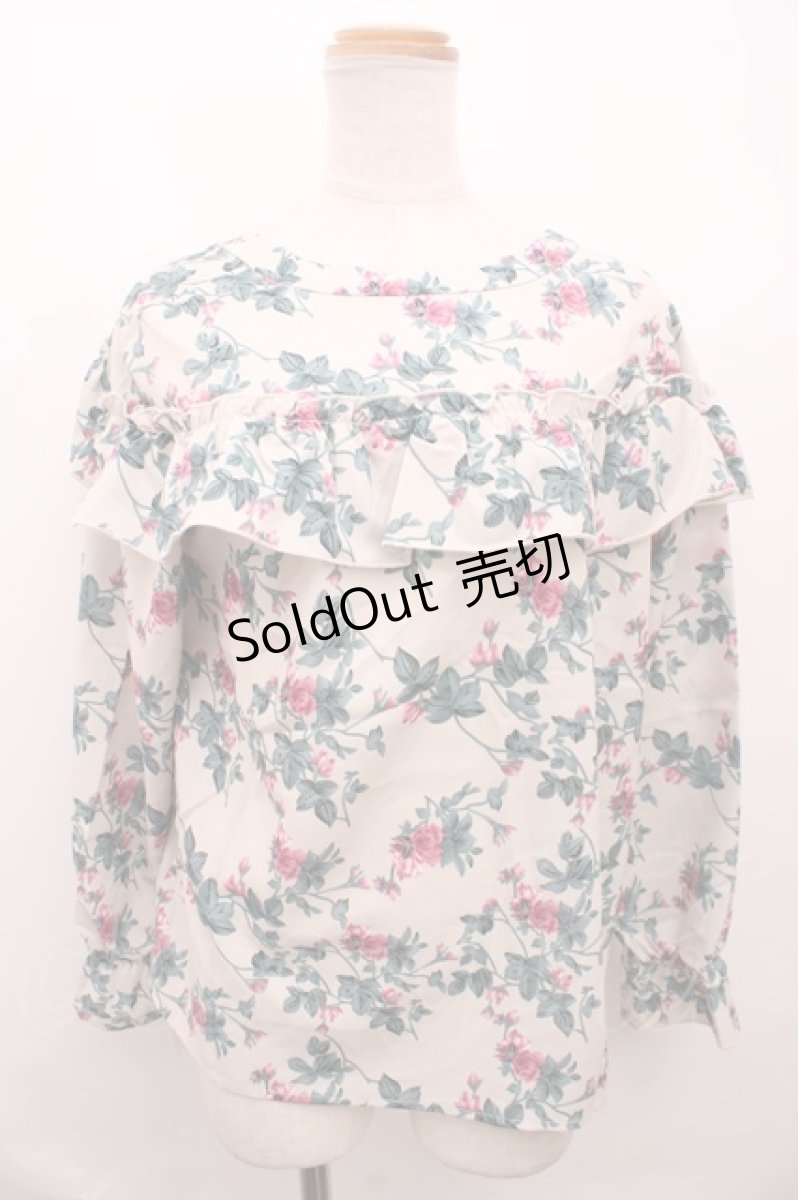 画像1: 【SALE】axes femme / 花柄ボウタイブラウス M キナリ Y-23-12-22-044-AX-BL-SZ-ZT134 (1)