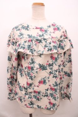画像1: axes femme / 花柄ボウタイブラウス M キナリ Y-23-12-22-044-AX-BL-SZ-ZT134