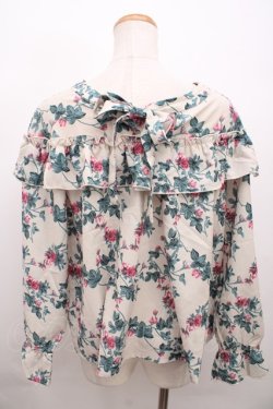 画像2: axes femme / 花柄ボウタイブラウス M キナリ Y-23-12-22-044-AX-BL-SZ-ZT134