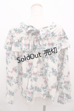 画像2: 【SALE】axes femme / 花柄ボウタイブラウス M キナリ Y-23-12-22-044-AX-BL-SZ-ZT134