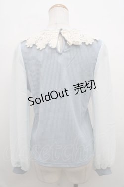 画像2: axes femme / レース襟プルオーバー M サックス Y-23-12-22-060-AX-TO-SZ-ZT279
