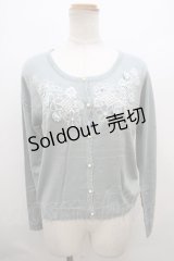 axes femme / 花刺繍入りカーディガン M グリーン Y-23-12-22-094-AX-TO-SZ-ZT008
