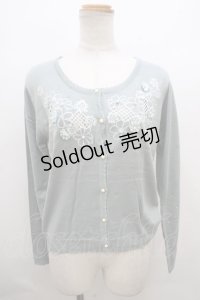 axes femme / 花刺繍入りカーディガン M グリーン Y-23-12-22-094-AX-TO-SZ-ZT008