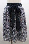 axes femme POETIQUE / うさぎとお茶会スカート  紺 Y-23-12-22-171-AX-SK-AS-ZI
