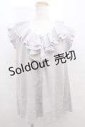 axes femme / ピコミシンフリル襟ブラウス M グレー Y-23-12-29-009-AX-BL-SZ-ZT392