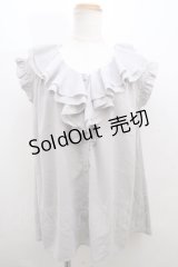 axes femme / ピコミシンフリル襟ブラウス M グレー Y-23-12-29-009-AX-BL-SZ-ZT392