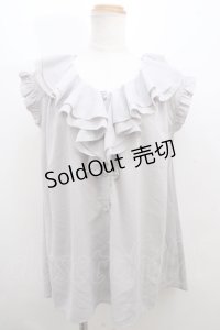 axes femme / ピコミシンフリル襟ブラウス M グレー Y-23-12-29-009-AX-BL-SZ-ZT392