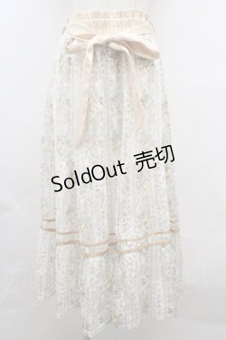 画像1: 【SALE】axes femme / フラワープリントレーススカート F イエロー Y-23-12-29-179-AX-SK-SZ-ZT397