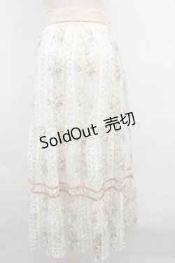 画像2: 【SALE】axes femme / フラワープリントレーススカート F イエロー Y-23-12-29-179-AX-SK-SZ-ZT397