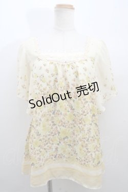 画像1: axes femme / 花シフォントップス M イエロー Y-23-12-29-027-AX-TO-SZ-ZT393