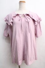 画像1: 【SALE】merry jenny / フリルカラーカットトップス F ピンク Y-24-01-08-080-LO-TO-SZ-ZT469 (1)