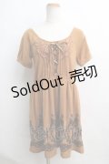 axes femme / カットソー裾フロッキーチュニ M カラシ Y-24-01-08-084-AX-OP-SZ-ZT231
