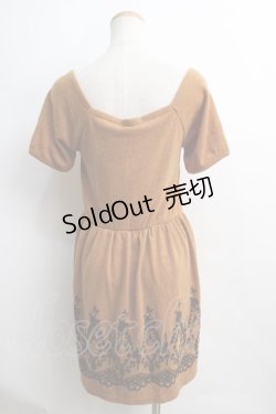 画像2: axes femme / カットソー裾フロッキーチュニ M カラシ Y-24-01-08-084-AX-OP-SZ-ZT231