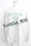 merry jenny / bear embroideryトレーナー F グレー Y-24-01-08-105-LO-TO-SZ-ZT429