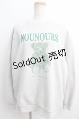 merry jenny / bear embroideryトレーナー F グレー Y-24-01-08-105-LO-TO-SZ-ZT429