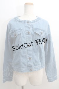 axes femme / 編みノーカラージージャン L ウォッシュ Y-24-01-12-107-AX-JA-SZ-ZI