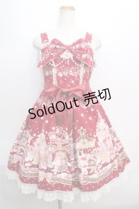 BABY,THE STARS SHINE BRIGHT / くみゃちゃんのクリスマスマーケットジャンパースカートI  エンジ Y-24-01-14-015-BA-OP-SZ-ZY