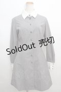 NO.S PROJECT / ストライプシャツワンピース M グレー Y-24-01-26-147-LO-OP-SZ-ZT388