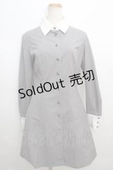 NO.S PROJECT / ストライプシャツワンピース M グレー Y-24-01-26-147-LO-OP-SZ-ZT388
