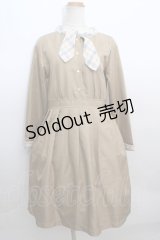 Fi.n.t / 格子チェック襟付きワンピース  ベージュ Y-24-01-26-163-CA-OP-AS-ZT388