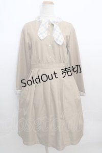 Fi.n.t / 格子チェック襟付きワンピース  ベージュ Y-24-01-26-163-CA-OP-AS-ZT388