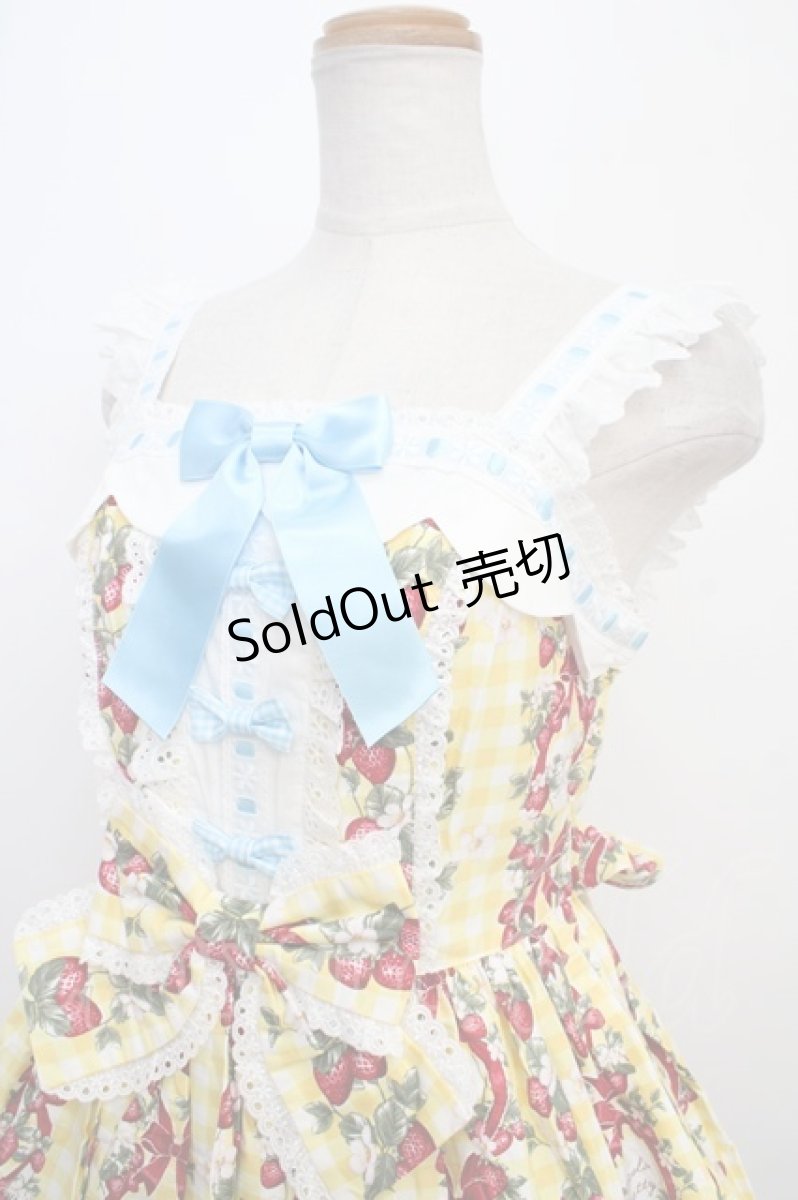 画像3: Angelic Pretty / Ribbon Berry Bunnyジャンパースカート  イエロー Y-24-02-07-029-AP-OP-SZ-ZY (3)