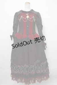 ALICE and the PIRATES / La Voisin〜裏の顔を宝石で隠して〜ワンピースドレス  ブラック×ワイン Y-24-02-13-045-PA-OP-SZ-ZY