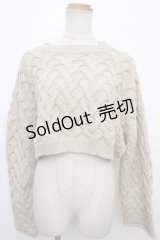 axes femme POETIQUE / クロップド丈ニットプルオーバー M ベージュ Y-24-02-15-066-AX-TO-SZ-ZT351