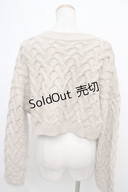 画像2: axes femme POETIQUE / クロップド丈ニットプルオーバー M ベージュ Y-24-02-15-066-AX-TO-SZ-ZT351