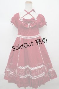 Angelic Pretty / シャーリングワンピース(2010)  ワイン Y-24-02-18-105-AP-OP-SZ-ZY