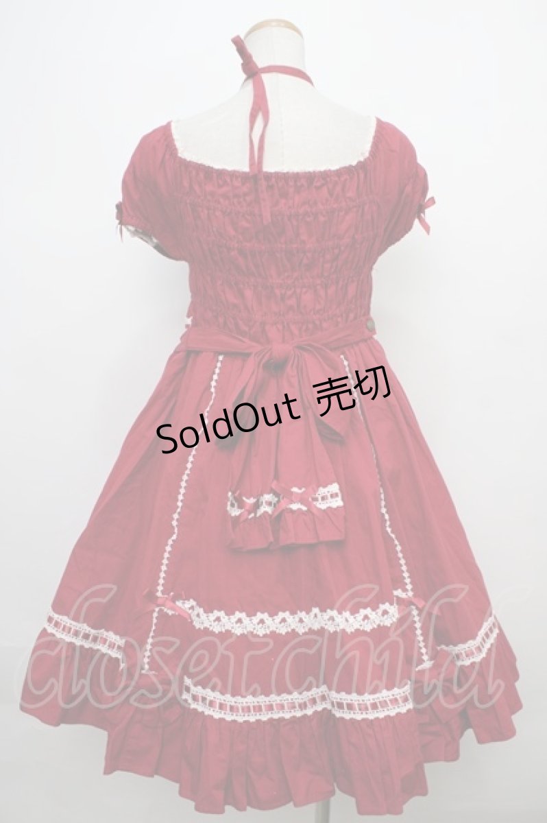 画像2: Angelic Pretty / シャーリングワンピース(2010)  ワイン Y-24-02-18-105-AP-OP-SZ-ZY (2)