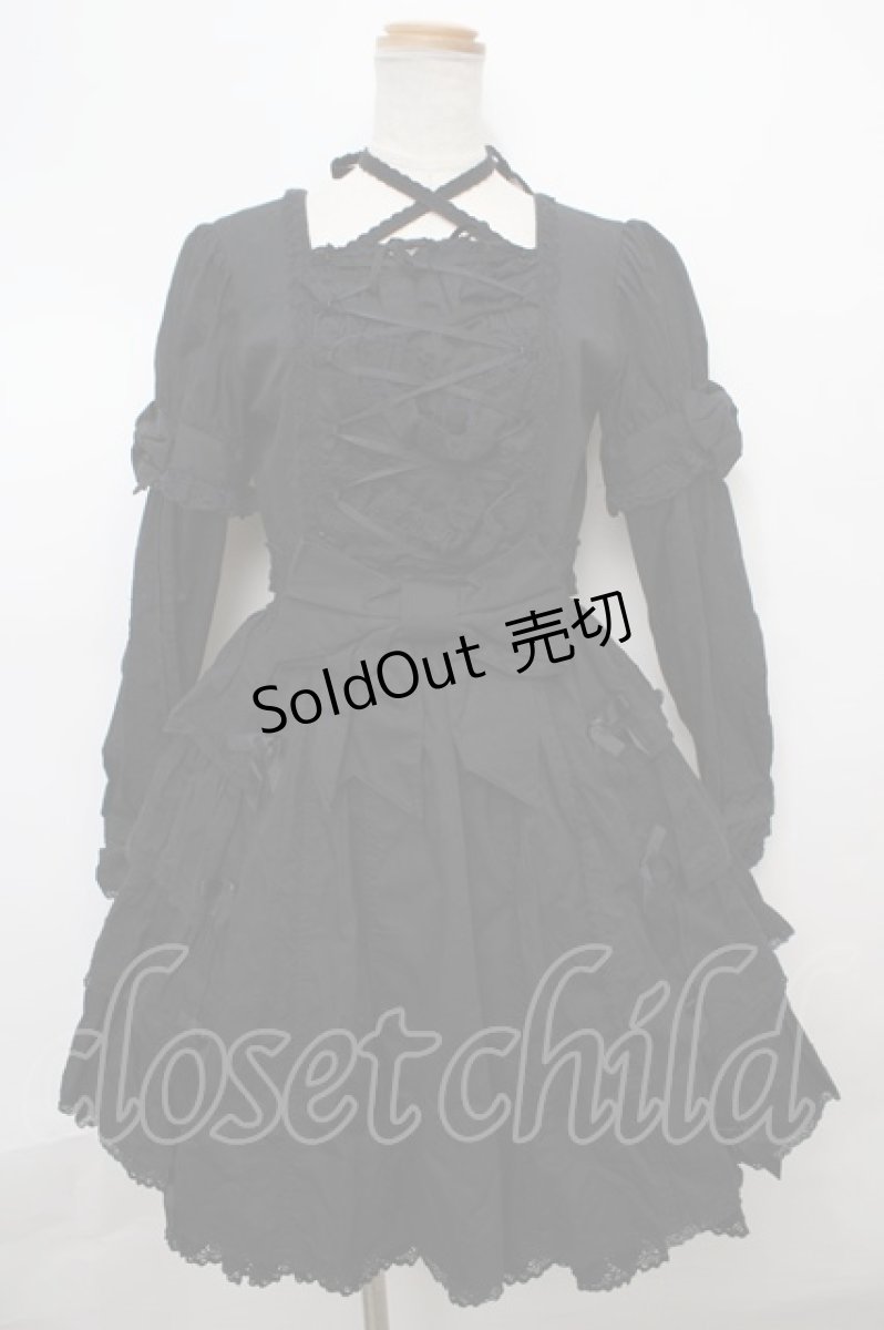 画像1: Angelic Pretty / スウィートエンジェルワンピース(2007)  黒ｘ黒 Y-24-02-18-106-AP-OP-SZ-ZY (1)