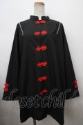REFLEM /ショルダーZIPチャイナシャツ  黒ｘ赤 Y-24-02-22-037-PU-BL-AS-ZY