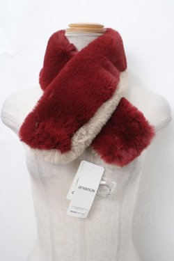 画像1: axes femme / バイカラーファーティペット  ワイン Y-24-02-28-012-AX-ZA-SZ-ZT386