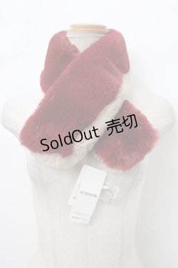 画像1: axes femme / バイカラーファーティペット  ワイン Y-24-02-28-012-AX-ZA-SZ-ZT386