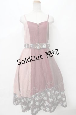 画像1: 【SALE】axes femme / パッチワークワンピース M アカ Y-24-02-28-048-AX-OP-SZ-ZT252