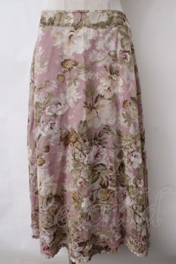 画像1: INGEBORG / 薔薇プリントスカート  ピンク Y-24-03-03-133-LO-SK-SZ-ZY