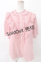 Jane Marple /ピンチェックヴィクトリアンブラウス M 赤 Y-24-03-03-024-JM-BL-SZ-ZT158