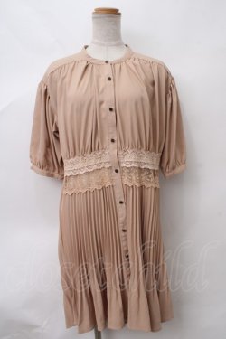 画像1: axes femme / ウエストレースプリーツシャツ M ベージュ Y-24-03-07-074-AX-BL-SZ-ZT430