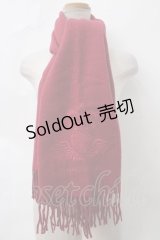 Jane Marple / Gエンジェル刺繍ストール - 赤 Y-24-03-07-022-JM-ZA-SZ-ZT386