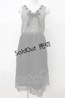 画像1: axes femme / ツイードドッキングワンピース M 黒 Y-24-03-10-059-AX-OP-SZ-ZT196