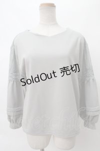 axes femme / レース切替ボリューム袖プルオーバー M ミント Y-24-03-12-087-AX-TO-SZ-ZT279