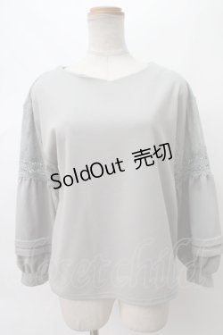 画像1: axes femme / レース切替ボリューム袖プルオーバー M ミント Y-24-03-12-087-AX-TO-SZ-ZT279