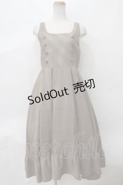 画像1: axes femme / W釦フィッシュテールジャンパースカート M ブラウン Y-24-03-12-118-AX-OP-SZ-ZT195