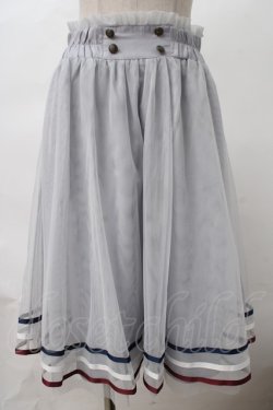 画像1: axes femme POETIQUE / ラインデザインチュールスカート M サックス Y-24-03-12-163-AX-SK-SZ-ZI
